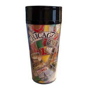 1997 Shards for Starbucks Chicago Illinois Coffee Travel Mug Thermo Serv 16oz.